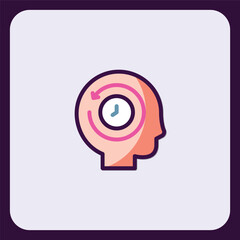 Time Management Conceptualization Depicted Through Mind and Clock Icon