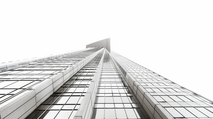Fototapeta premium a high rise building on an isolated white background, object focused, png, stock image, hd quality, 