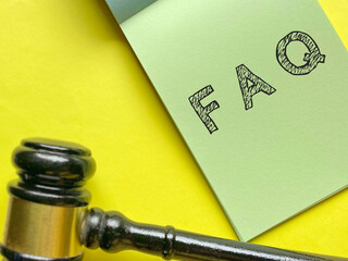 Frequently Asked Questions of law concept background. Stock photo.