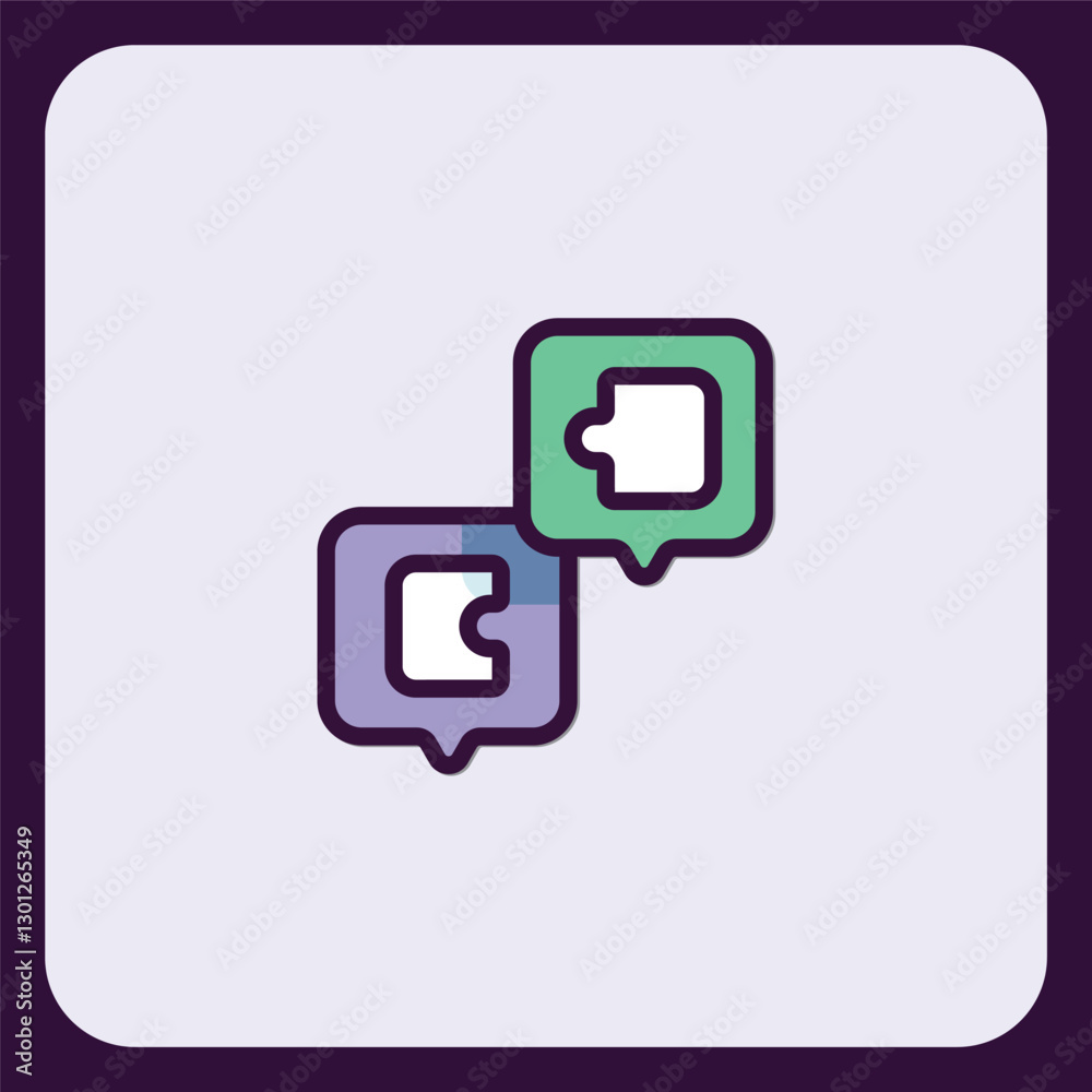 Poster interconnected dialogue bubbles illustrating communication and networking