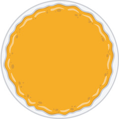 Pancake on a plate, top view. Vector element in flat style on transparent background.