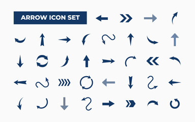 Arrow icons. Simple cursors, pointers and direction buttons vector illustration.	