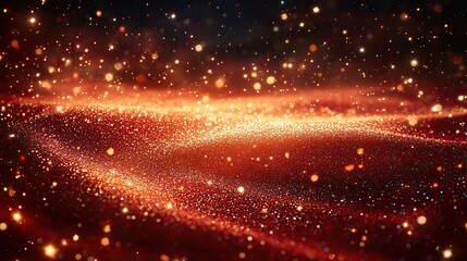 Fototapeta premium An empty circle surrounded by glitter stars and an American flag represents US Independence Day on a celeste background with copy space.