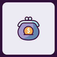 Fototapeta premium Stylized Icon Depicting a Coin Purse with Dollar Sign Symbol