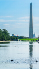 Washington Monument with United States Capitol Building on the background seen from Lincoln...