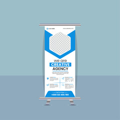 Corporate rollup banner template, advertisement, pull up, polygon background, vector illustration, business flyer, and display banner for your Corporate business, company