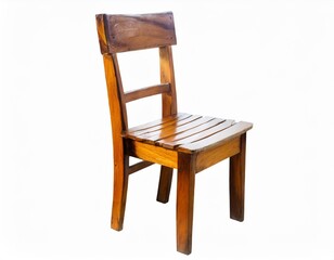 Fototapeta premium Wooden Chair: Isolated with Clipping Path on White Background