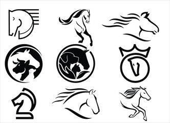 horse logo design	