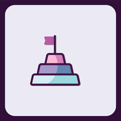 Stylized achievement graphic, simple icon depicting success, leadership, and accomplishment