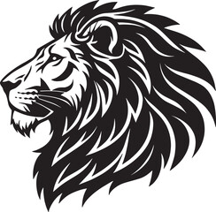 A lion head silhouette vector