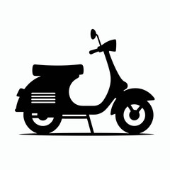 Obraz premium very simple flat and single minimalist Scooter Silhouette in black on a white background