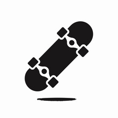 very simple flat and single minimalist Skateboard Silhouette in black on a white background
