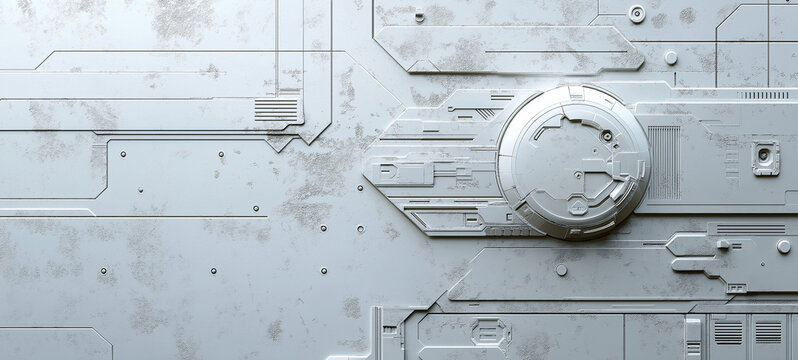 Futuristic technology, sci-fi landscape background, spaceship 