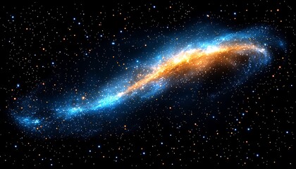 Fototapeta premium Swirling galaxy amid stars on dark backdrop