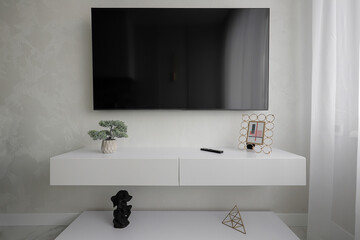 Modern large TV in the living room