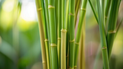 Obraz premium Close-up view of a handful of green plants, ideal for use in gardening or nature-related contexts