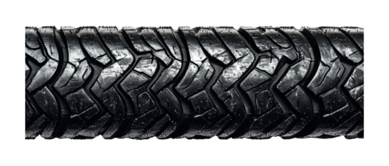 High-quality tire tread pattern for automotive design and maintenance projects, cut out