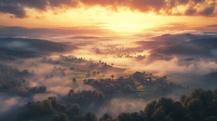 Obraz premium sunset over the mountains