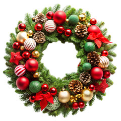 christmas wreath on white background