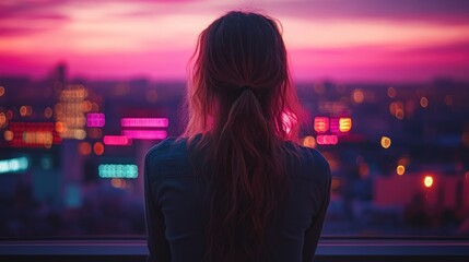 Contemplating Industrial Skyline at Night.jpg, Woman Contemplating DNA in a Wintery Forest Scene.jpg, Woman Contemplating Cityscape at Sunset.jpg, Winter sunset city street seen through eyeglasses.jpg