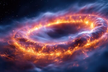 Fototapeta premium A spiral-shaped object floating in space