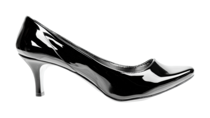 Elegant black high heel shoe for formal occasions and stylish events, cut out