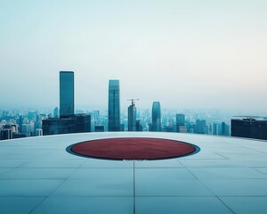 Rooftop helipad with panoramic city views, instant elite access