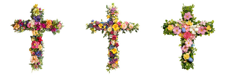 Floral crosses decoration event studio image collection bright environment