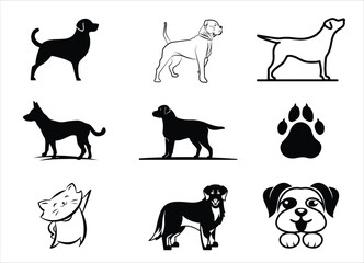 dogs cat  pets care logo design	