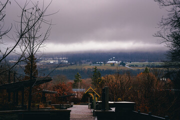 Expanded landscape like two worlds in one view