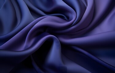 Obraz premium Smooth elegant silk fabric background. Navy blue fabric for a dress or skirt. Grey blue color silk luxury textile material cloth background