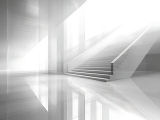 Obraz premium Modern white staircase interior architecture