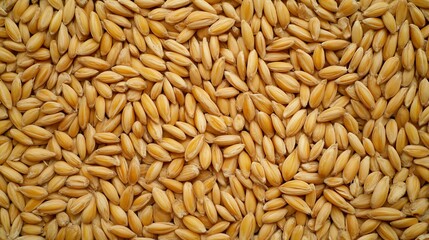Close-up Wheat Grains on Table, Healthy Food Background for Nutrition or Agriculture Concepts