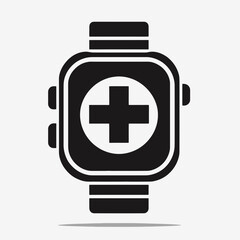 Obraz premium very simple flat and single minimalist Smartwatch Silhouette in black on a white background