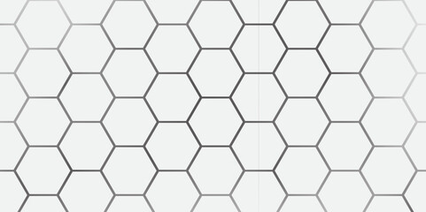 Minimalist Hexagonal Grid Pattern Background. Modern White and Gray Honeycomb Texture. Hexagon. Illustration. Vector. 