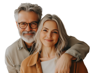 Um casal de idosos, dois idosos abraçando-se carinhosamente