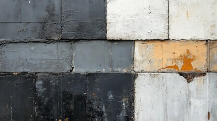 Closeup of a gray, black, and white urban wall texture. Modern pattern for wallpaper design. Creative urban city background, abstract composition.