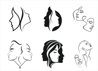 Beauty woman line art luxury creative flower beauty skin care minimalist logo design	