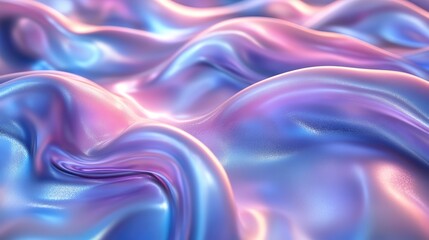 Obraz premium Close-up of a pastel neon holographic background in mint, turquoise, and purple creates a dreamy, futuristic aesthetic.