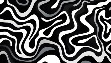 Black and white zebra striped background. Zebra pattern of black and white lines with wave