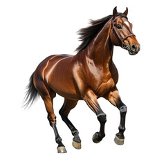 Obraz premium Majestic Brown Horse Galloping Dynamic Energy Freedom,