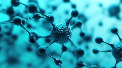 Molecular graphics visualization of advanced science technology in a futuristic laboratory environment