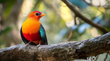 A Colorful Tropical Bird Perched on a Branch