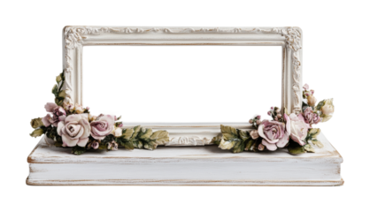 Elegant floral frame design suitable for weddings and special events, perfect for showcasing cherished memories or announcements, cut out