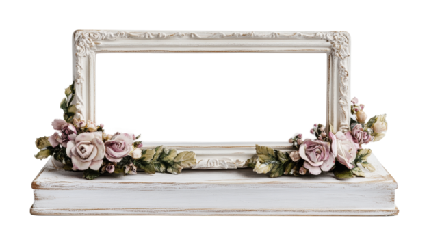 Elegant floral frame design suitable for weddings and special events, perfect for showcasing cherished memories or announcements, cut out
