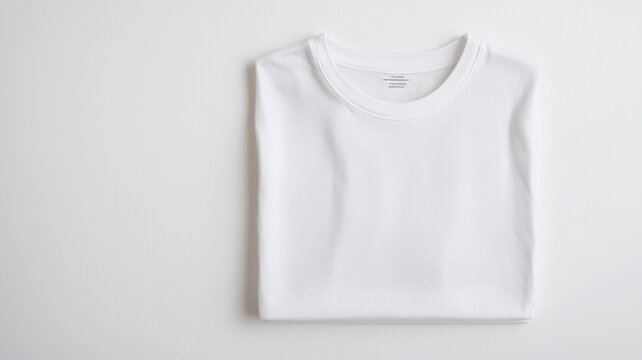 A white shirt is folded in half