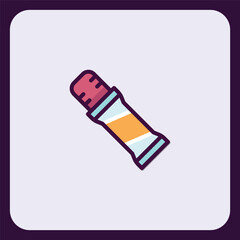 Graphic portrayal of a protein bar snack on pastel background, simple treat