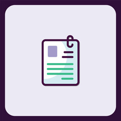 Obraz premium Stylized file document icon with vibrant colors and modern design elements