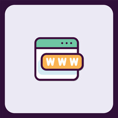 Minimalist World Wide Web Icon Representing Internet Connectivity and Browsing