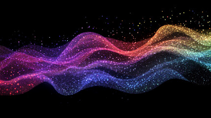 Gradientowe tło z brokatem, wizualizacja danych, tło technologiczne generative ai 